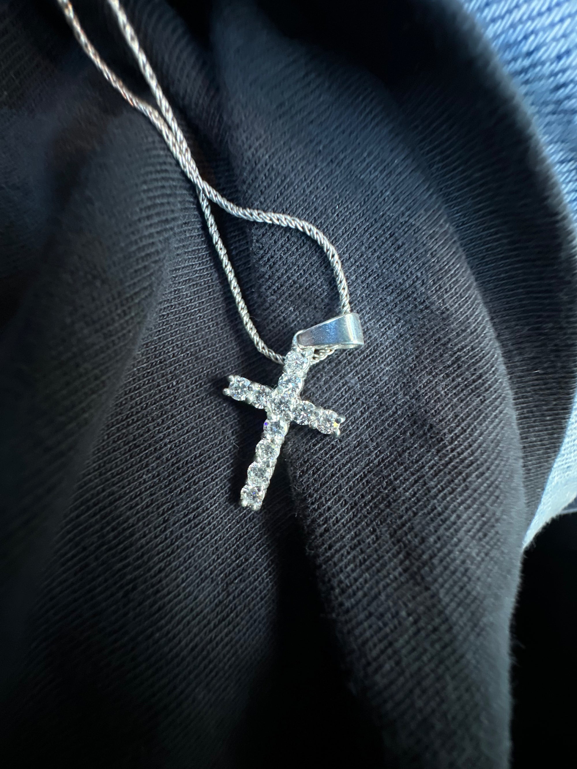 Silver Diamond Cross