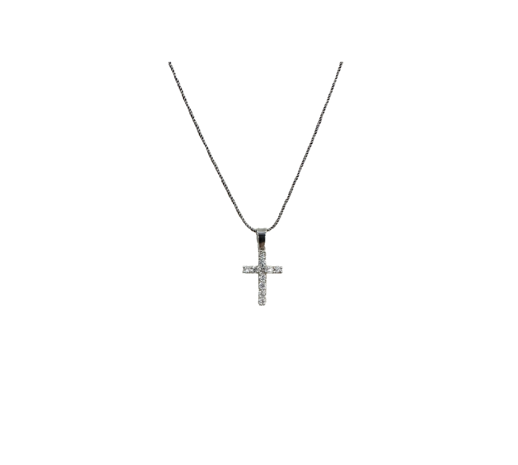 Silver Diamond Cross