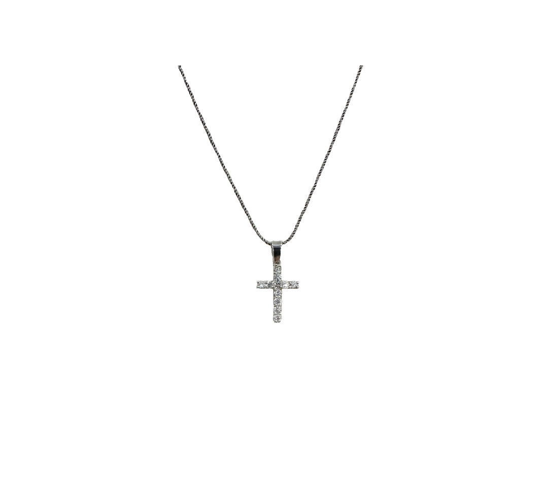 Silver Diamond Cross